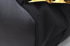 Authentic Salvatore Ferragamo Vara Back Pack Purse Canvas Leather Black L0054