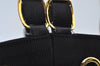 Authentic Salvatore Ferragamo Vara Back Pack Purse Canvas Leather Black L0054