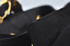 Authentic Salvatore Ferragamo Vara Back Pack Purse Canvas Leather Black L0054