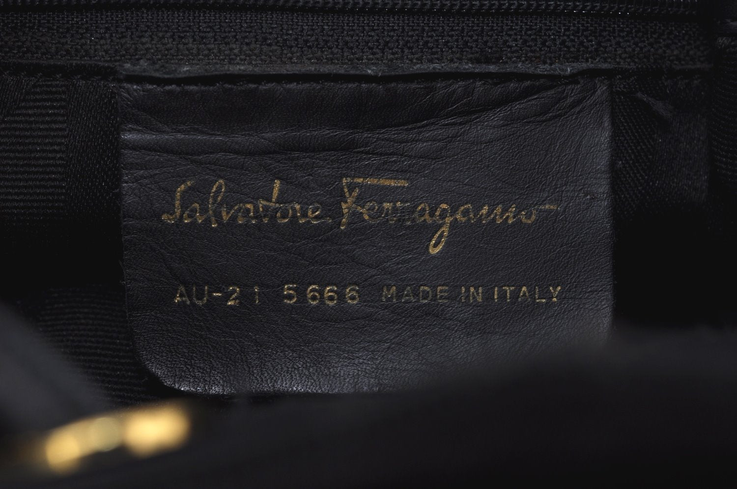 Authentic Salvatore Ferragamo Vara Back Pack Purse Canvas Leather Black L0054