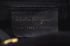 Authentic Salvatore Ferragamo Vara Back Pack Purse Canvas Leather Black L0054