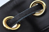 Authentic Salvatore Ferragamo Vara Back Pack Purse Canvas Leather Black L0054