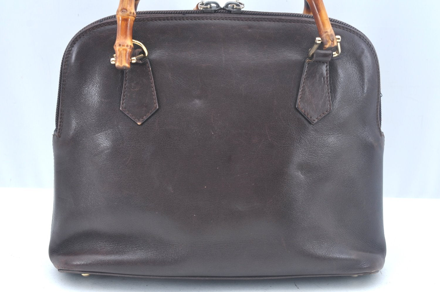 Authentic GUCCI Bamboo 2way Hand Shoulder Bag Purse Leather Brown L0055