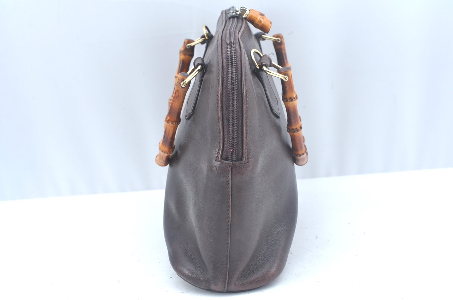 Authentic GUCCI Bamboo 2way Hand Shoulder Bag Purse Leather Brown L0055