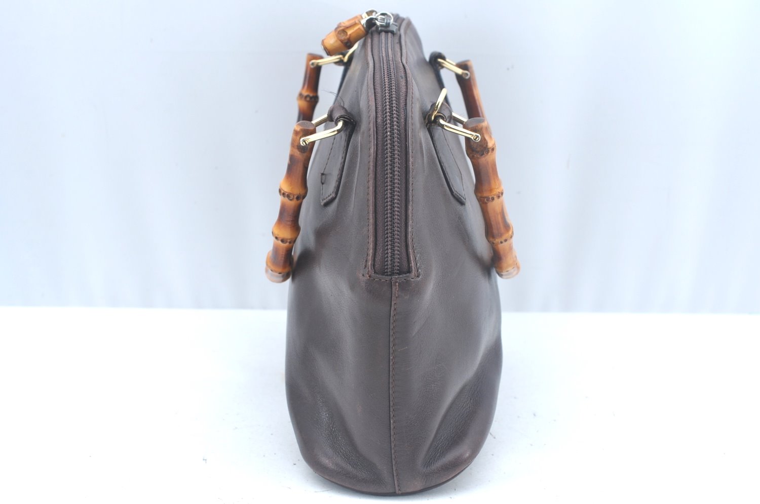 Authentic GUCCI Bamboo 2way Hand Shoulder Bag Purse Leather Brown L0055