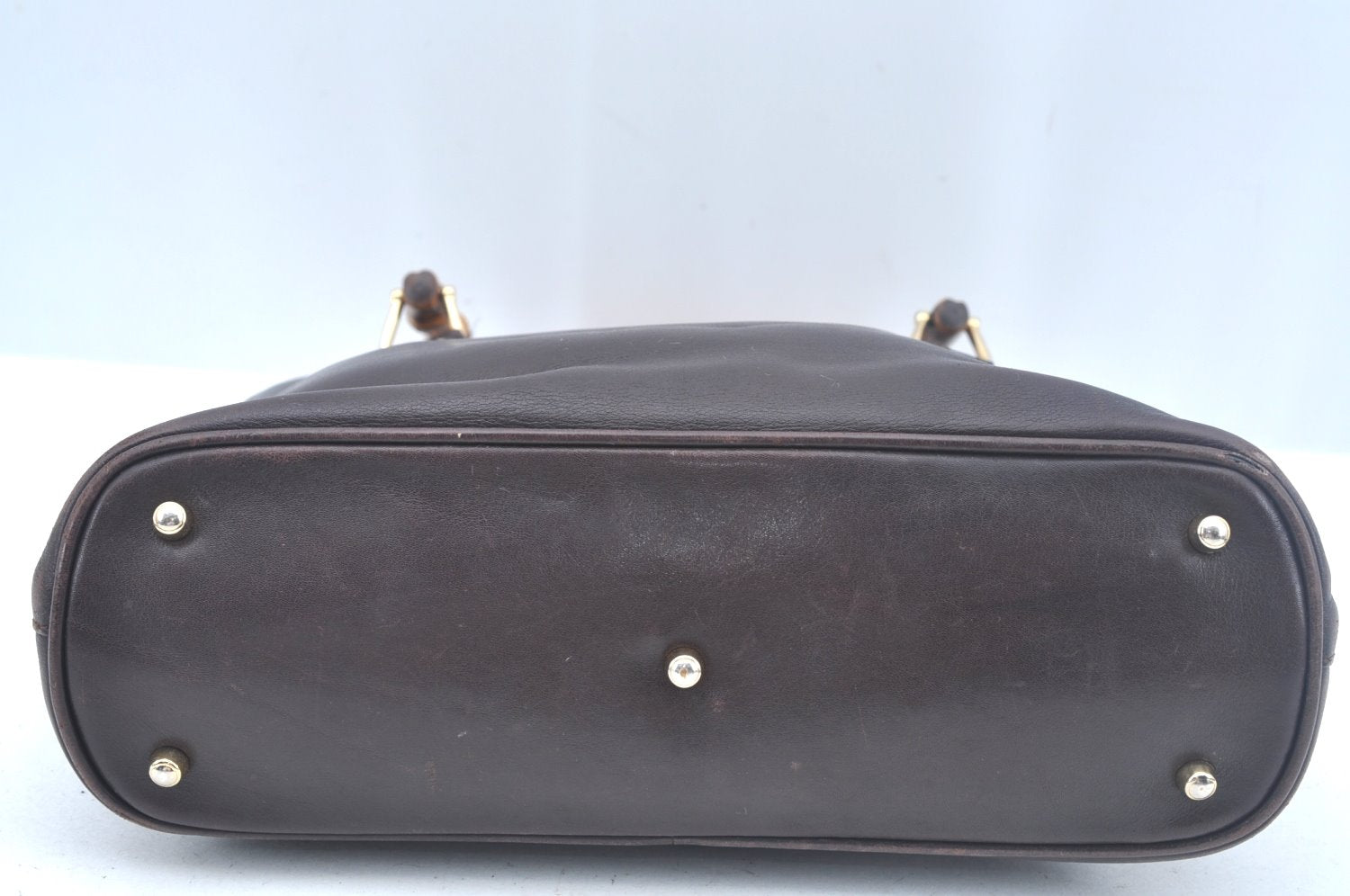 Authentic GUCCI Bamboo 2way Hand Shoulder Bag Purse Leather Brown L0055