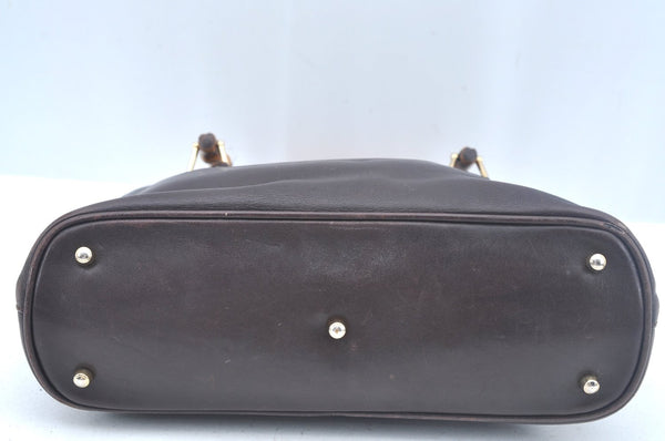 Authentic GUCCI Bamboo 2way Hand Shoulder Bag Purse Leather Brown L0055
