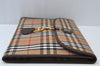 Authentic Burberrys Vintage Check Canvas Clutch Hand Bag Beige L0063