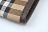 Authentic Burberrys Vintage Check Canvas Clutch Hand Bag Beige L0063