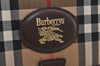 Authentic Burberrys Vintage Check Canvas Clutch Hand Bag Beige L0063