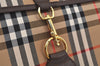 Authentic Burberrys Vintage Check Canvas Clutch Hand Bag Beige L0063