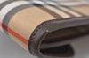 Authentic Burberrys Vintage Check Canvas Clutch Hand Bag Beige L0063