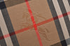Authentic Burberrys Vintage Check Canvas Clutch Hand Bag Beige L0063