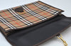 Authentic Burberrys Vintage Check Canvas Clutch Hand Bag Beige L0063