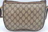 Authentic GUCCI Web Sherry Line Shoulder Cross Bag GG PVC Leather Brown L0074