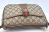 Authentic GUCCI Web Sherry Line Shoulder Cross Bag GG PVC Leather Brown L0074