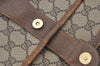 Authentic GUCCI Web Sherry Line Shoulder Cross Bag GG PVC Leather Brown L0074