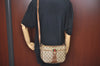 Authentic GUCCI Web Sherry Line Shoulder Cross Bag GG PVC Leather Brown L0074