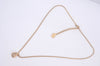 Authentic Christian Dior Gold Tone Chain Pendant Necklace Rhinestone CD L0078