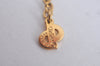 Authentic Christian Dior Gold Tone Chain Pendant Necklace Rhinestone CD L0078