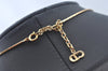 Authentic Christian Dior Gold Tone Chain Pendant Imitation Pearl Necklace  L0079