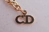 Authentic Christian Dior Gold Tone Chain Pendant Imitation Pearl Necklace  L0079