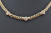 Authentic Christian Dior Gold Tone Chain Pendant Necklace Rhinestone CD L0080