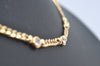 Authentic Christian Dior Gold Tone Chain Pendant Necklace Rhinestone CD L0080