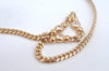 Authentic Christian Dior Gold Tone Chain Pendant Necklace Rhinestone CD L0080