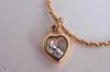 Authentic Christian Dior Gold Tone Chain Pendant Rhinestone Necklace CD L0081