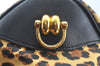 Auth Gianni Versace Sunburst Flower Leopard Nylon PVC Leather Boston Bag L0082