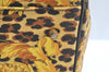 Auth Gianni Versace Sunburst Flower Leopard Nylon PVC Leather Boston Bag L0082