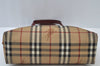 Authentic BURBERRY Check Hand Tote Bag PVC Leather Beige L0083