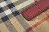 Authentic BURBERRY Check Hand Tote Bag PVC Leather Beige L0083