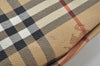 Authentic BURBERRY Check Hand Tote Bag PVC Leather Beige L0083