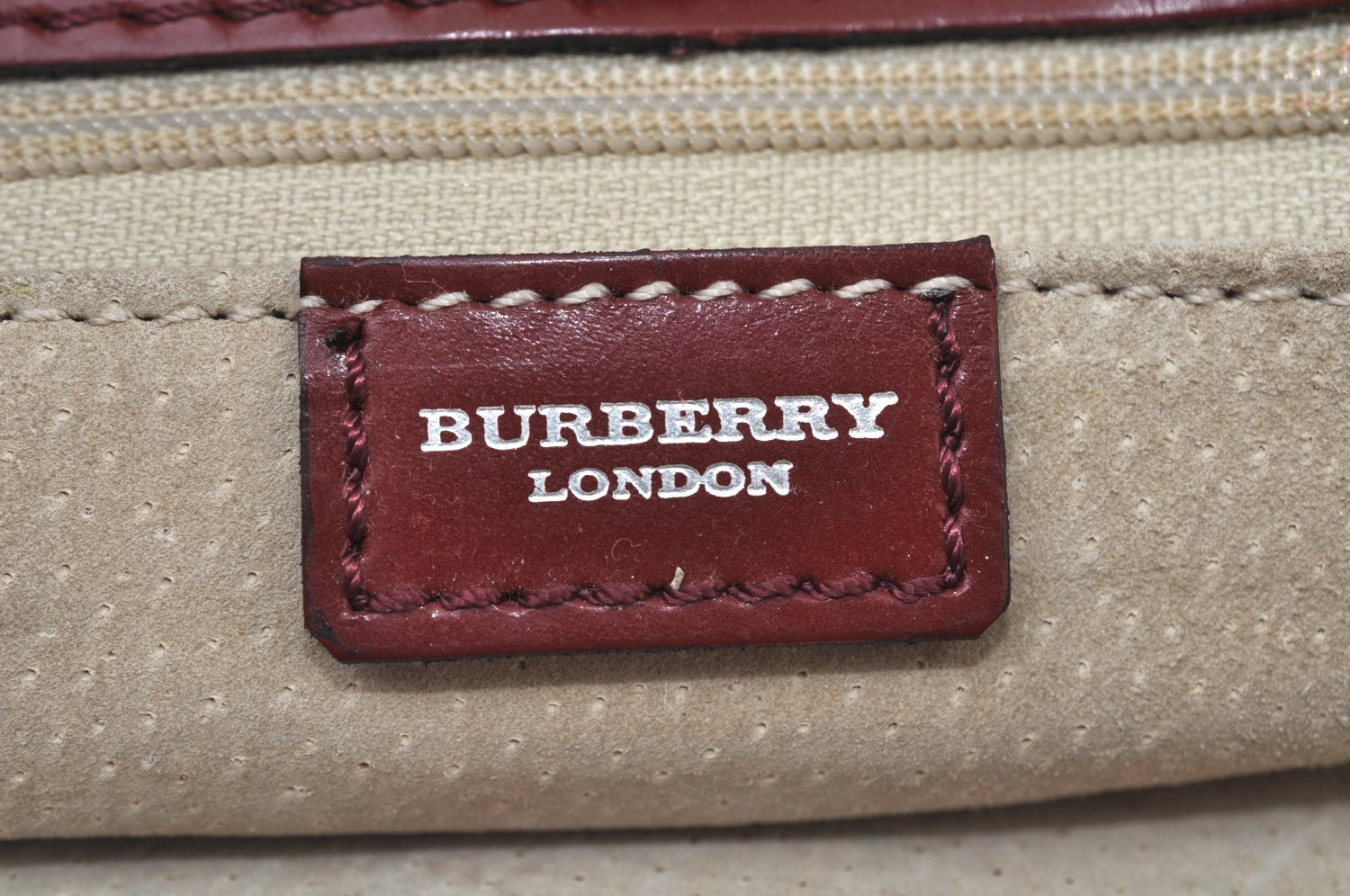 Authentic BURBERRY Check Hand Tote Bag PVC Leather Beige L0083