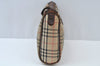 Authentic Burberrys Vintage Nova Check Clutch Bag Canvas Beige L0087
