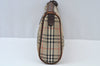 Authentic Burberrys Vintage Nova Check Clutch Bag Canvas Beige L0087