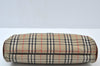 Authentic Burberrys Vintage Nova Check Clutch Bag Canvas Beige L0087