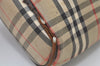 Authentic Burberrys Vintage Nova Check Clutch Bag Canvas Beige L0087