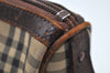 Authentic Burberrys Vintage Nova Check Clutch Bag Canvas Beige L0087