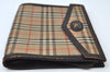 Authentic Burberrys Nova Check Canvas Pouch Purse Brown Beige L0088