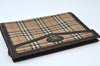 Authentic Burberrys Nova Check Canvas Pouch Purse Brown Beige L0088