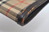 Authentic Burberrys Nova Check Canvas Pouch Purse Brown Beige L0088