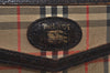 Authentic Burberrys Nova Check Canvas Pouch Purse Brown Beige L0088