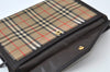 Authentic Burberrys Nova Check Canvas Pouch Purse Brown Beige L0088