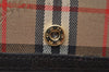 Authentic Burberrys Nova Check Canvas Pouch Purse Brown Beige L0088