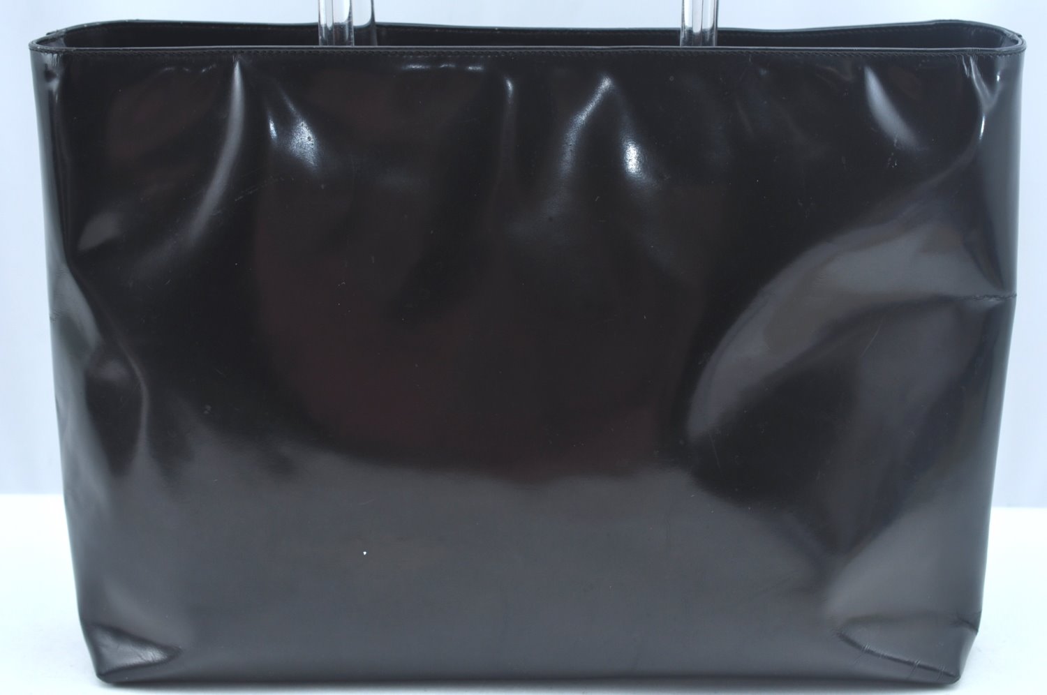 Authentic PRADA Vintage Leather Plastic Hand Bag Black L0089