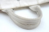 Authentic PRADA Canapa M Vintage Canvas Tote Hand Bag White L0090