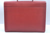 Authentic PRADA Vintage Leather Briefcase Business Bag Red L0092